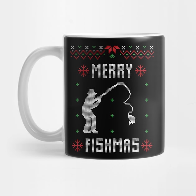 Merry Fishmas Funny Christmas Xmas For Fishers by DragonTees